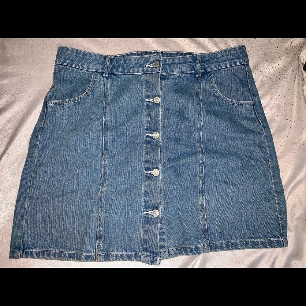 High waisted jean skirt